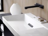 2023_ONE washbasin with drain cover black matt_horizontal outlet_Original