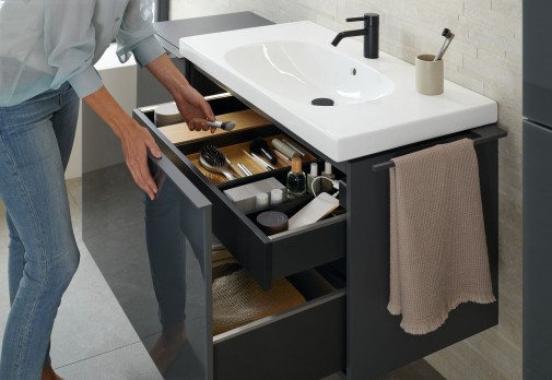 2024  Acanto washbasin glass lava open drawer with model_Big Size