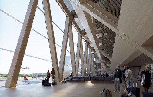 BIG and HOK’s Timber Design Wins the Global Zurich Airport Competition_IIMIGO